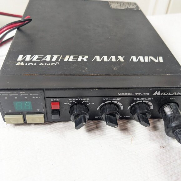 Vintage Midland Weather Max Mini 40 channel CB & VHF Radio Model 77-116 READ - Picture 6 of 15